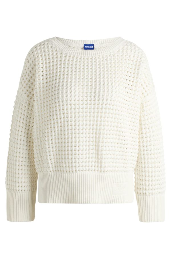 Hugo Boss Pull en coton et maille filet