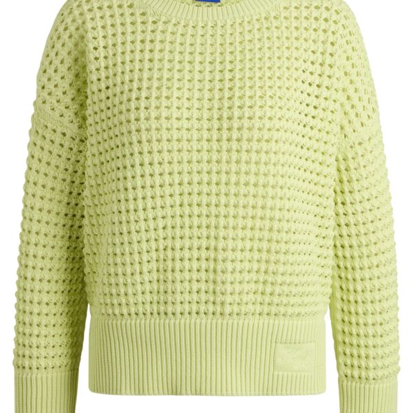 Hugo Boss Pull en coton et maille filet