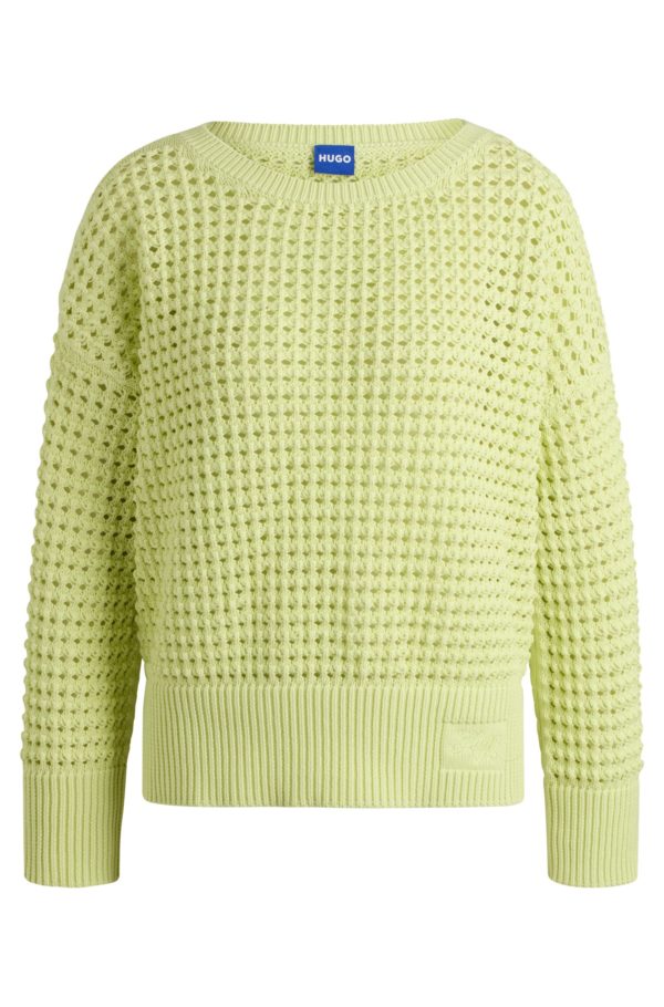 Hugo Boss Pull en coton et maille filet