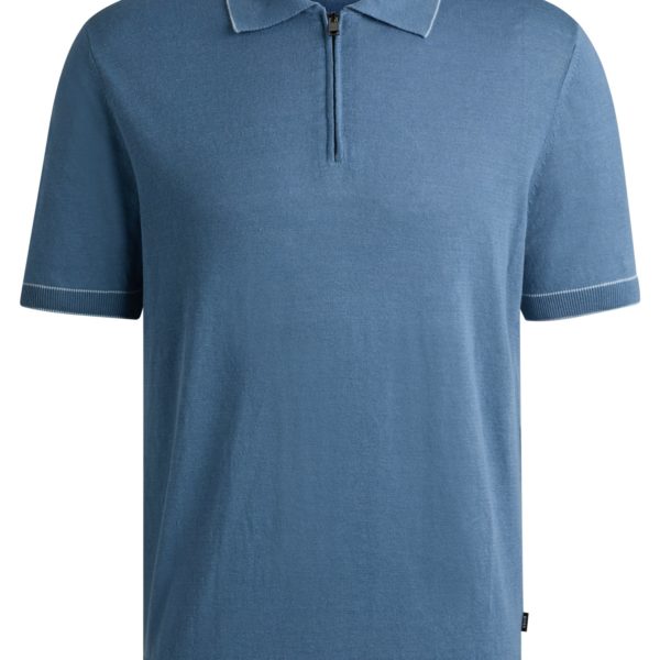 Pull en lin mélangé à patte zippée – Hugo Boss