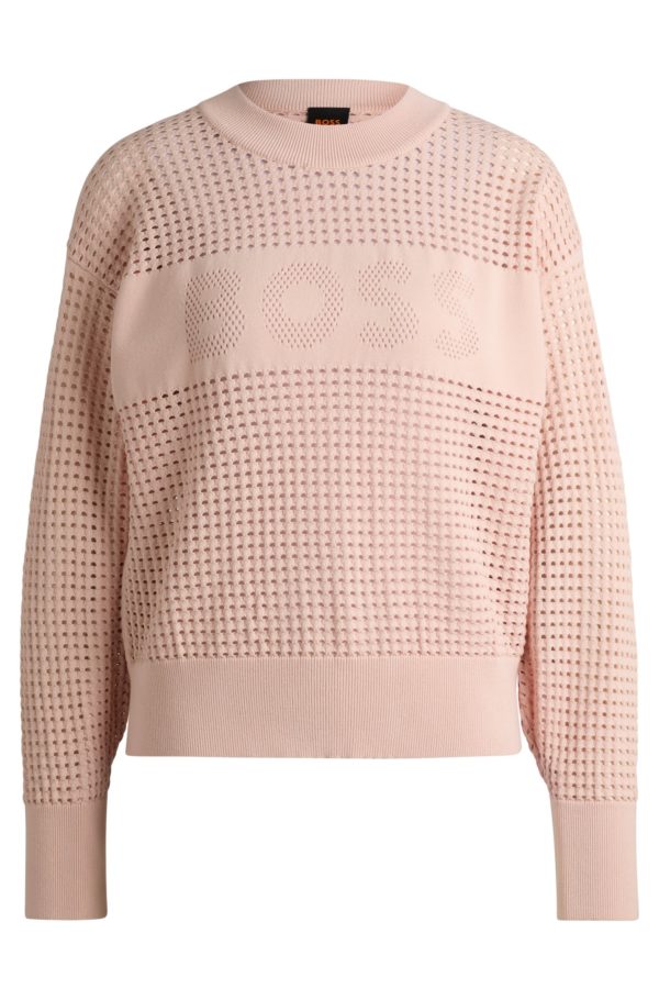Hugo Boss Pull en maille ajourée avec logo