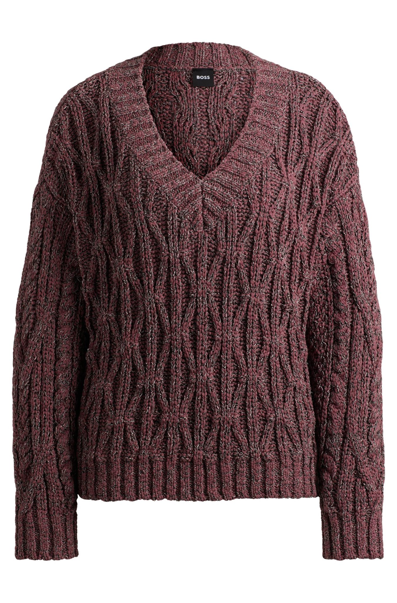 Hugo Boss Pull en maille structurée à col V