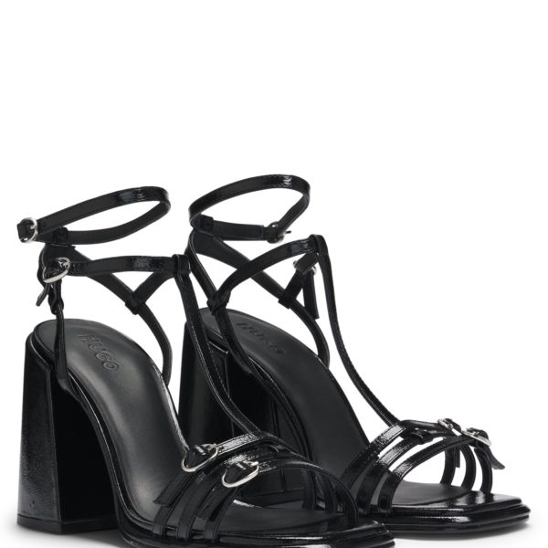 Hugo Boss Sandales en cuir à talon bottier épais