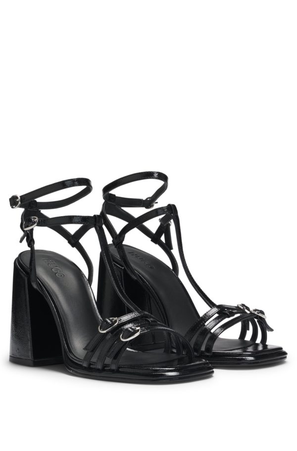 Hugo Boss Sandales en cuir à talon bottier épais
