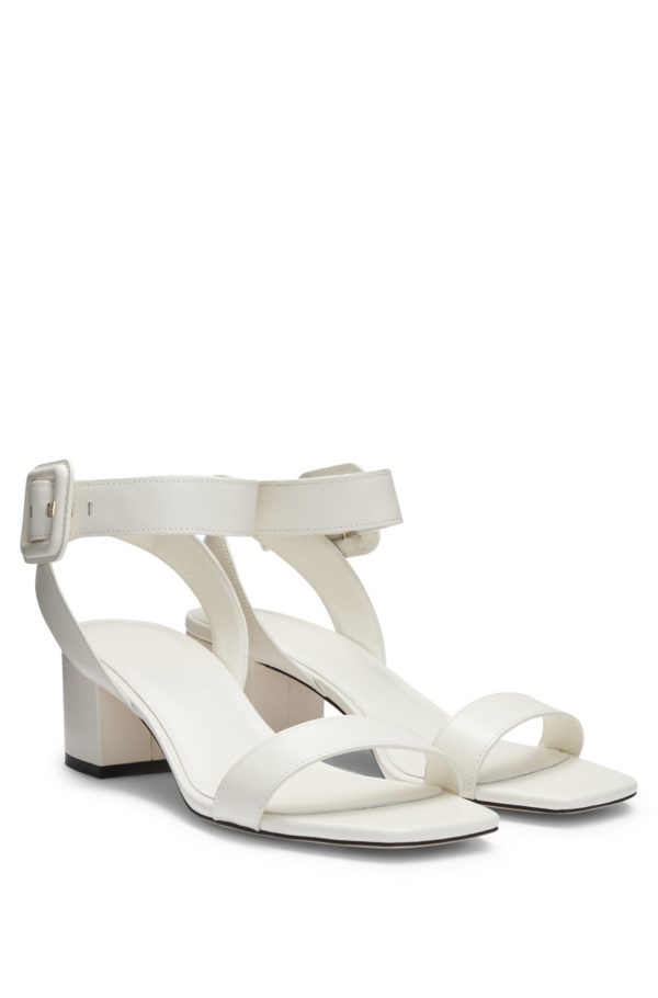Hugo Boss Sandales en cuir avec bride cheville à boucle