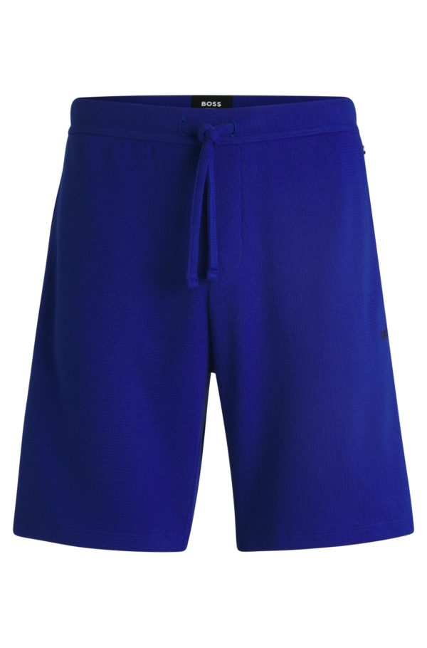 Hugo Boss Short de pyjama à la structure gaufrée avec logo brodé