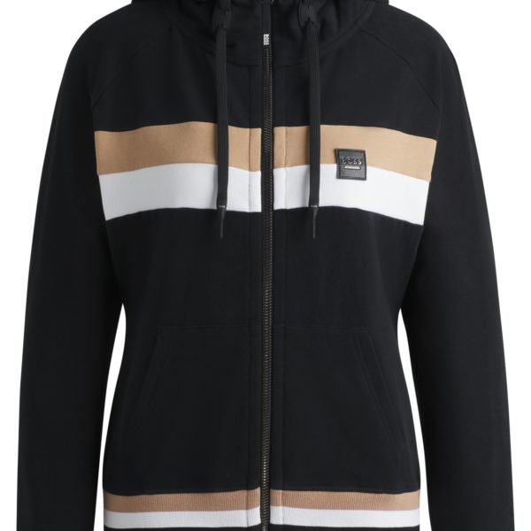 Hugo Boss Sweat à capuche d’équitation en coton stretch italien avec fermeture éclair