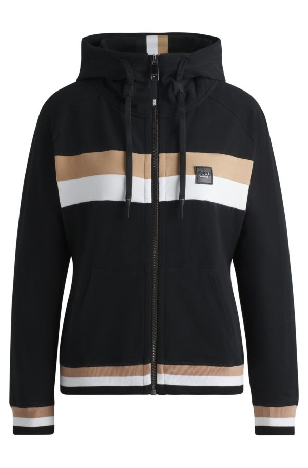 Hugo Boss Sweat à capuche d’équitation en coton stretch italien avec fermeture éclair