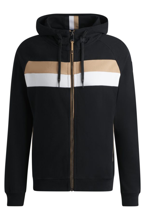 Hugo Boss Sweat à capuche d’équitation en coton stretch italien avec fermeture éclair