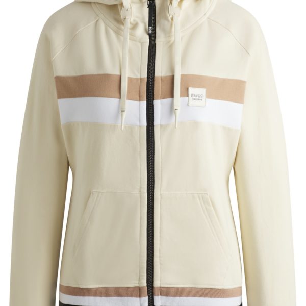 Hugo Boss Sweat à capuche d’équitation en coton stretch italien avec fermeture éclair