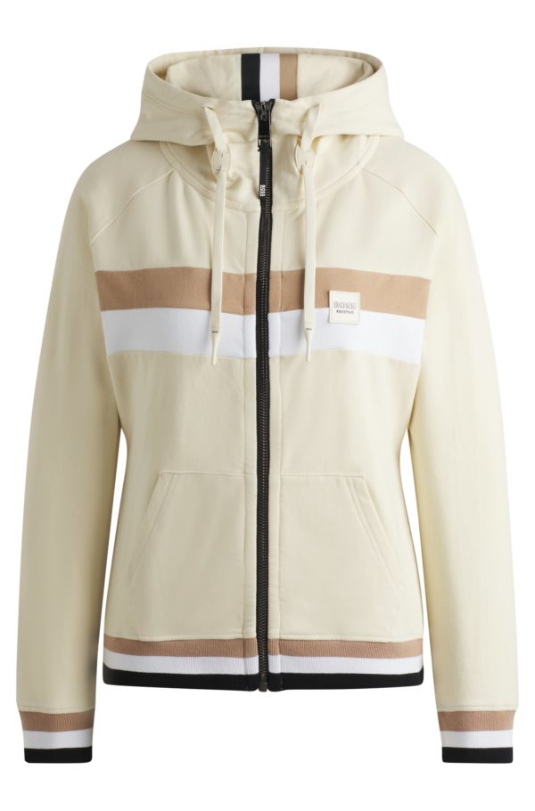 Hugo Boss Sweat à capuche d’équitation en coton stretch italien avec fermeture éclair