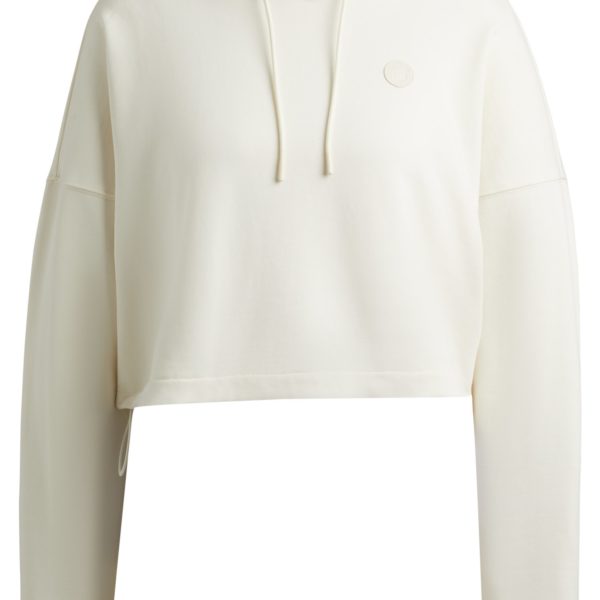 Hugo Boss Sweat à capuche raccourci en molleton de coton avec badge logoté Happy HUGO