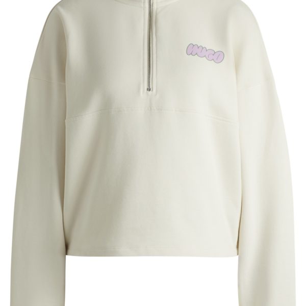 Sweat en molleton de coton à logos graphiques saisonniers – Hugo Boss