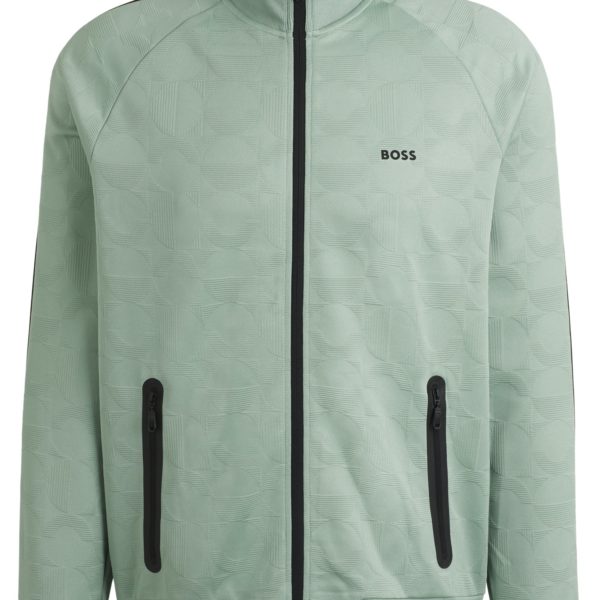 Hugo Boss Sweat zippé en jacquard cercle à rayures latérales