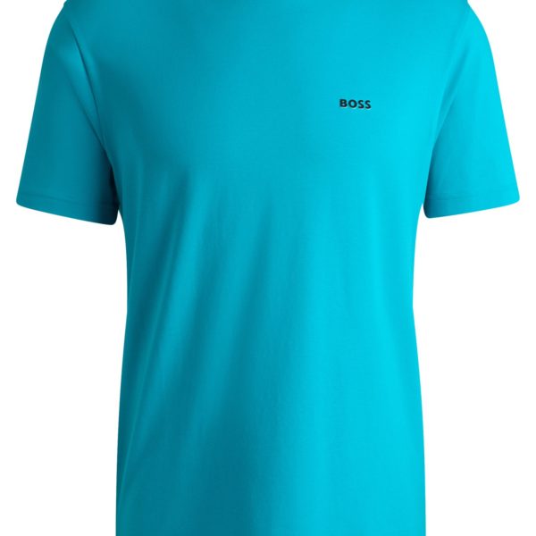 Hugo Boss T-shirt Regular en coton stretch avec logo contrastant