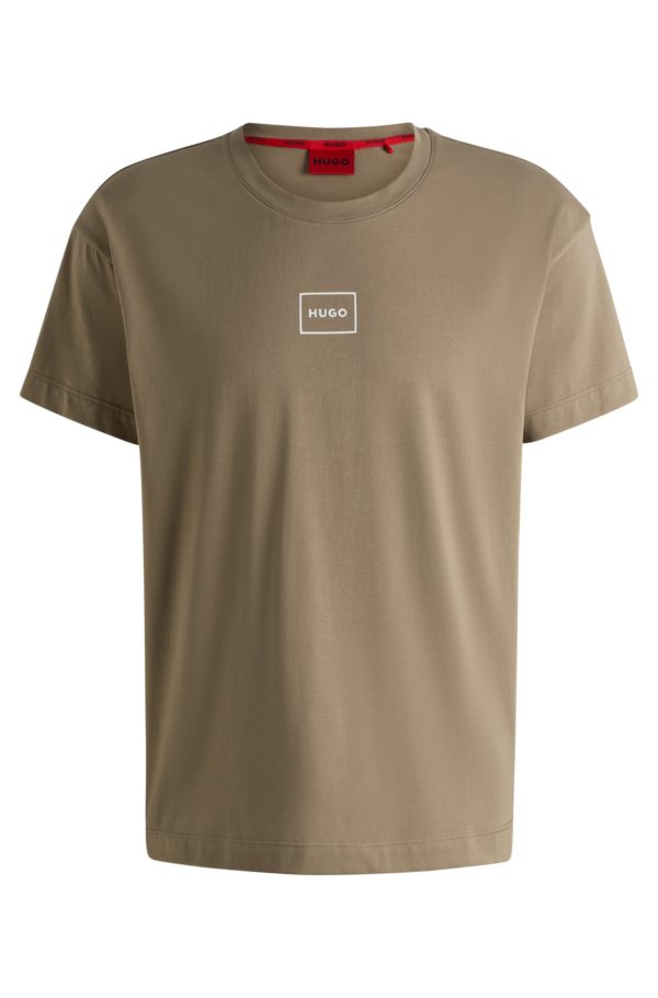 Hugo Boss T-shirt Relaxed en coton stretch à logo imprimé