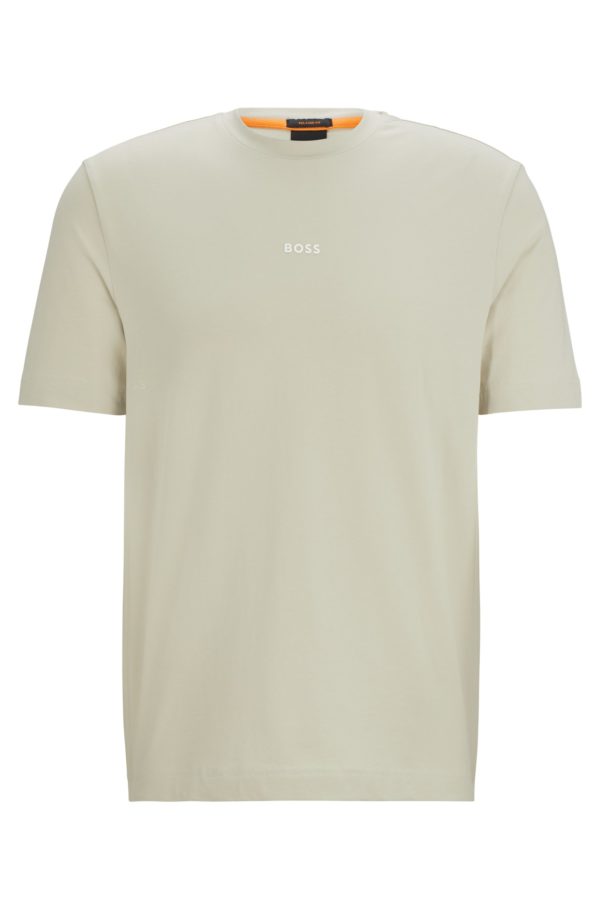 Hugo Boss T-shirt Relaxed en coton stretch à logo imprimé
