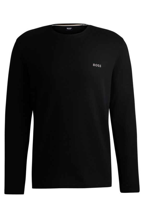 Hugo Boss T-shirt de pyjama en coton mélangé avec logo brodé