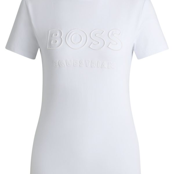 T-shirt d’équitation en coton stretch à logo brodé – Hugo Boss