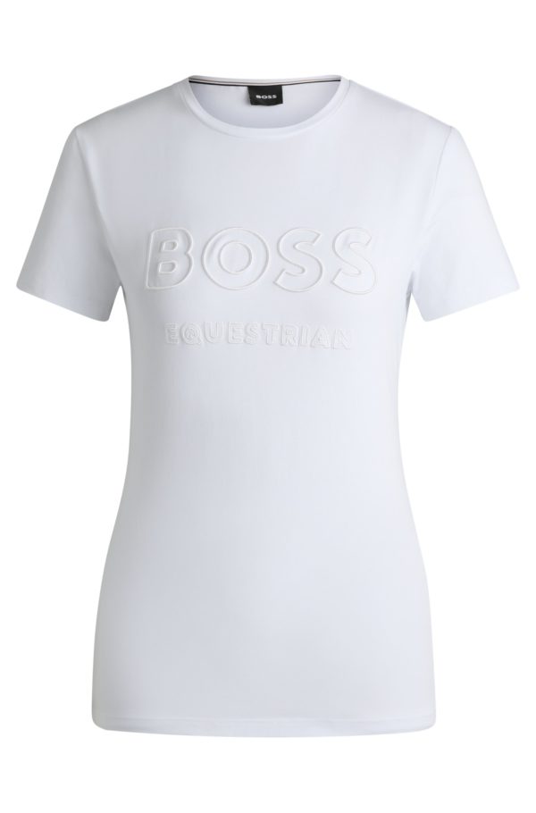 Hugo Boss T-shirt d’équitation en coton stretch à logo brodé