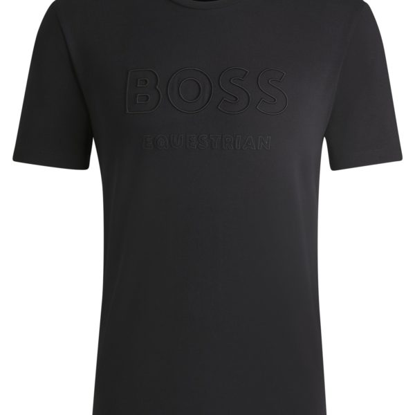 T-shirt d’équitation en coton stretch à logo brodé – Hugo Boss