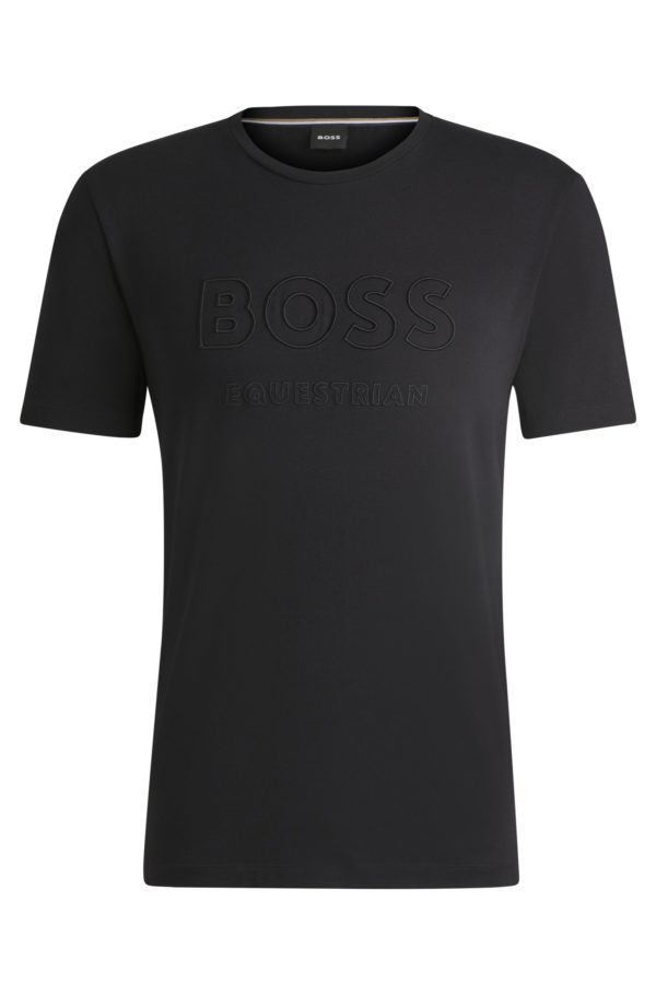 Hugo Boss T-shirt d’équitation en coton stretch à logo brodé