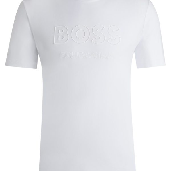 T-shirt d’équitation en coton stretch à logo brodé – Hugo Boss