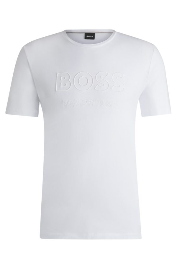 Hugo Boss T-shirt d’équitation en coton stretch à logo brodé