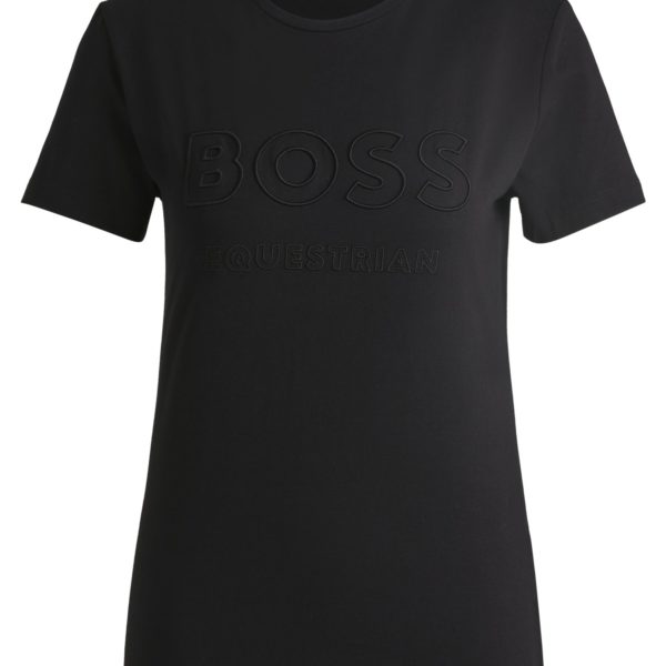 T-shirt d’équitation en coton stretch à logo brodé – Hugo Boss