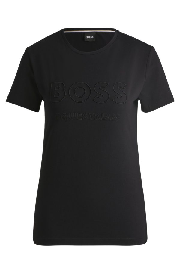 Hugo Boss T-shirt d’équitation en coton stretch à logo brodé