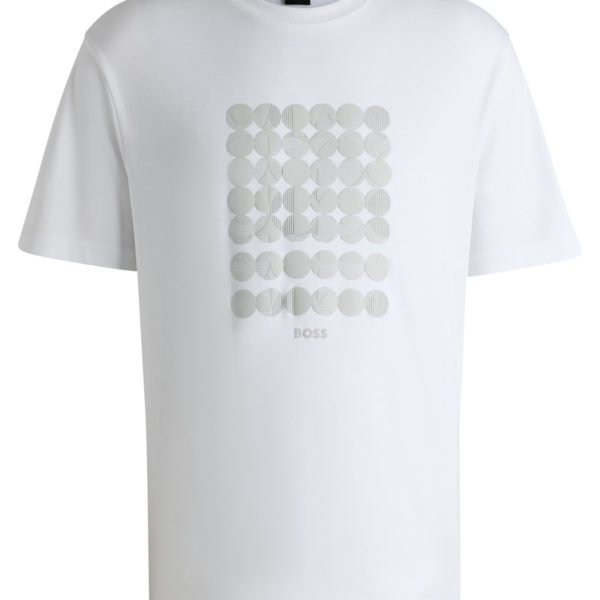 Hugo Boss T-shirt en coton interlock à motif artistique circulaire