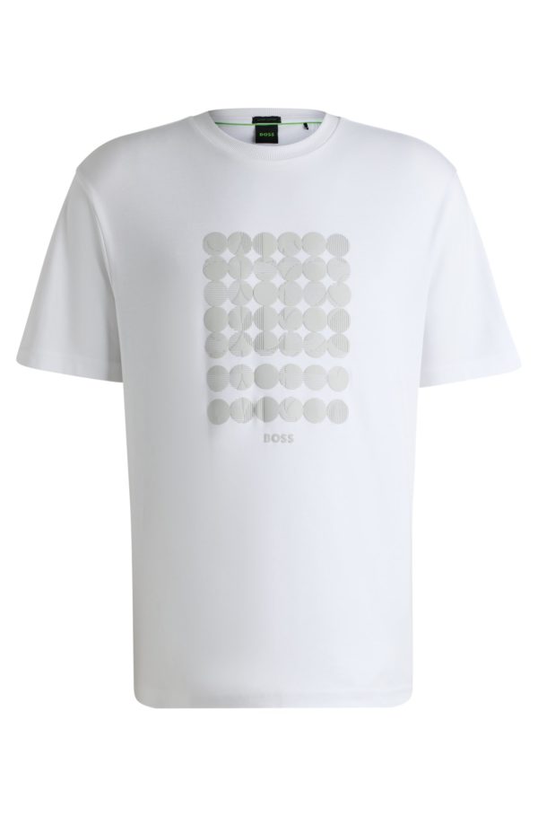 Hugo Boss T-shirt en coton interlock à motif artistique circulaire