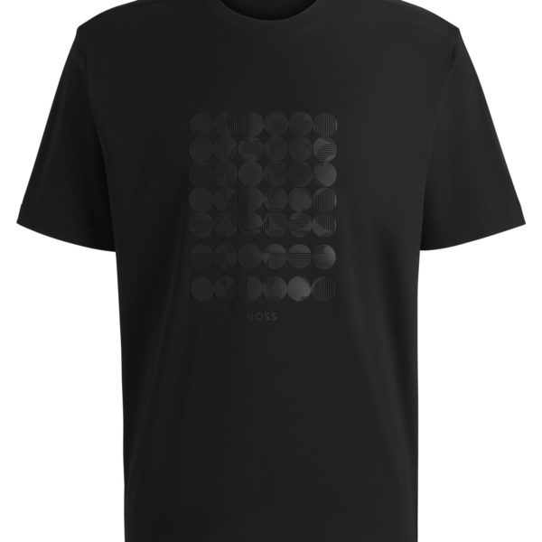 Hugo Boss T-shirt en coton interlock à motif artistique circulaire