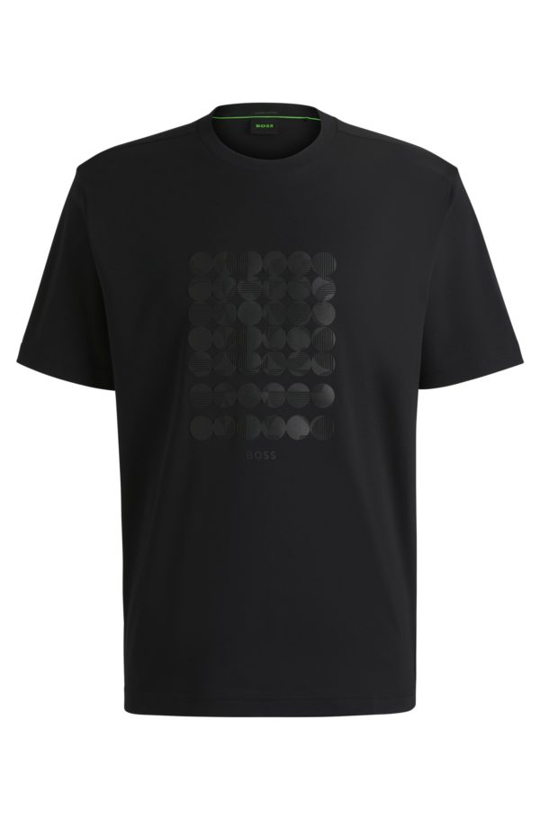 Hugo Boss T-shirt en coton interlock à motif artistique circulaire