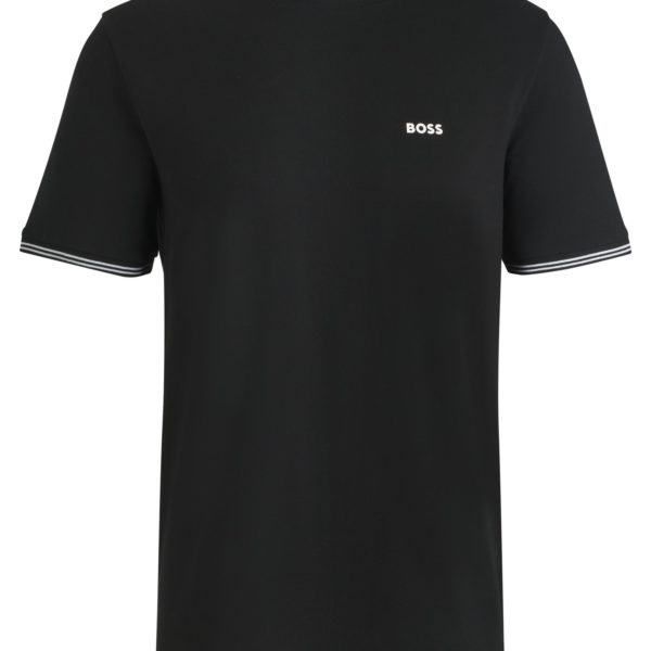 T-shirt en coton stretch avec rayures et logo – Hugo Boss