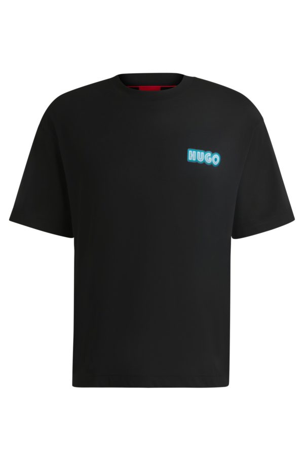 Hugo Boss T-shirt en jersey de coton à logo artistique