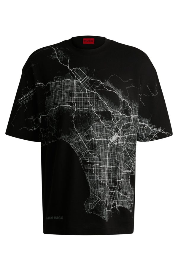 Hugo Boss T-shirt en jersey de coton à motif artistique phosphorescent