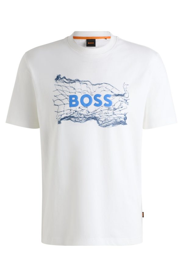 Hugo Boss T-shirt en jersey de coton avec logo artistique