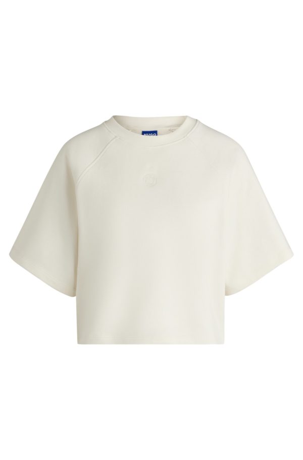 Hugo Boss T-shirt en molleton de coton avec logo Happy HUGO