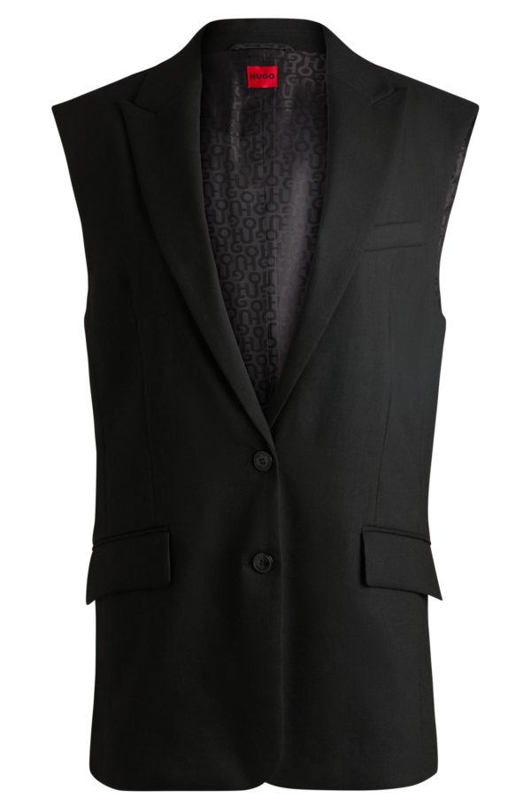 Hugo Boss Veste Oversize sans manches en lin mélangé