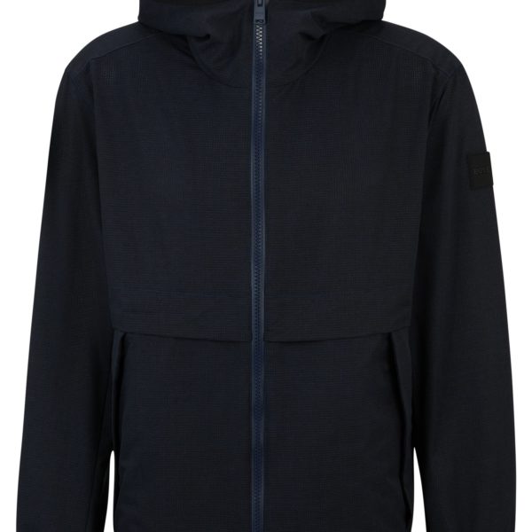 Hugo Boss Veste Regular Fit à capuche en tissu stretch respirant
