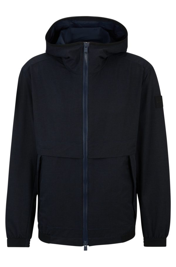 Hugo Boss Veste Regular Fit à capuche en tissu stretch respirant