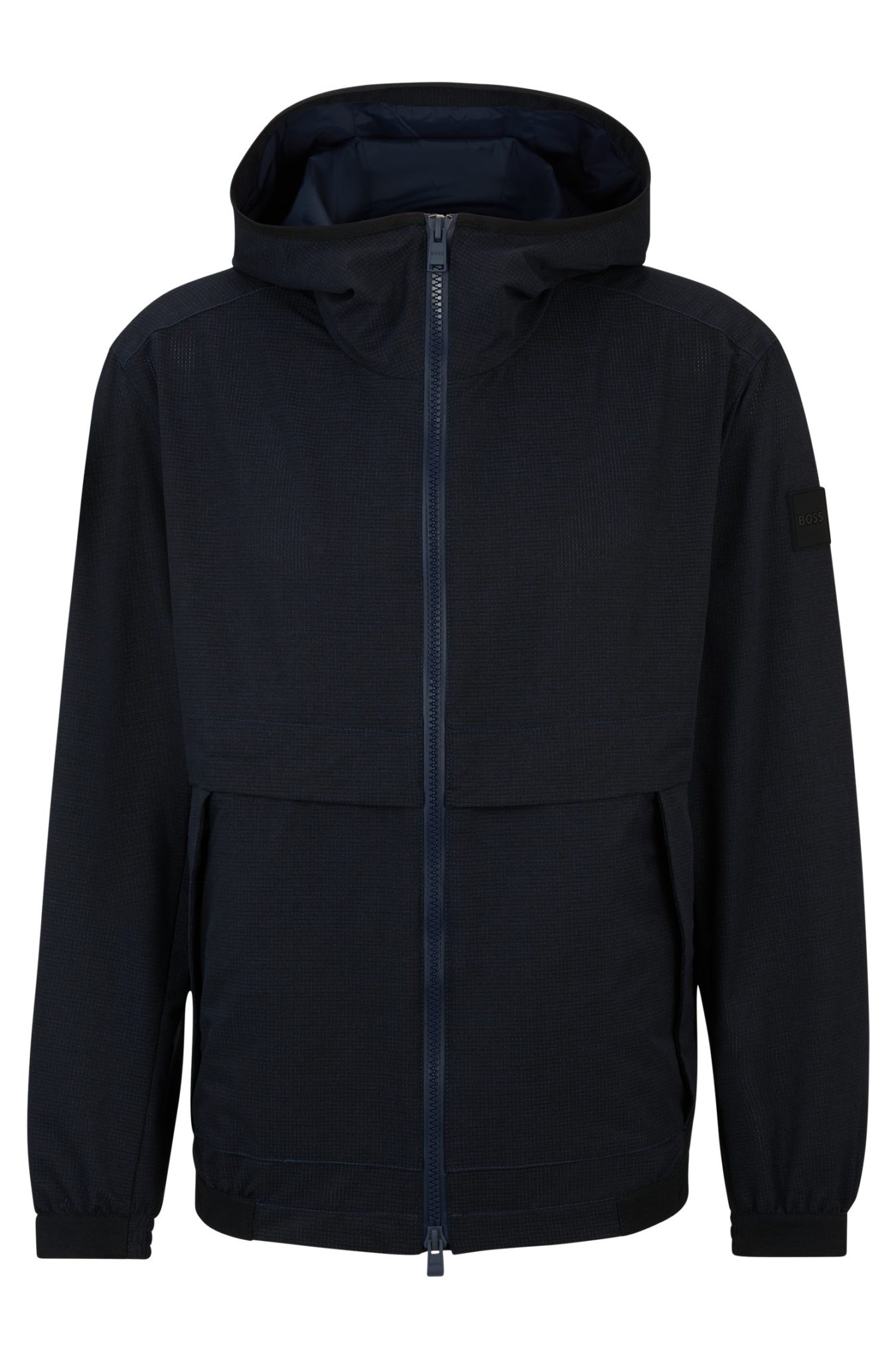 Hugo Boss Veste Regular Fit à capuche en tissu stretch respirant