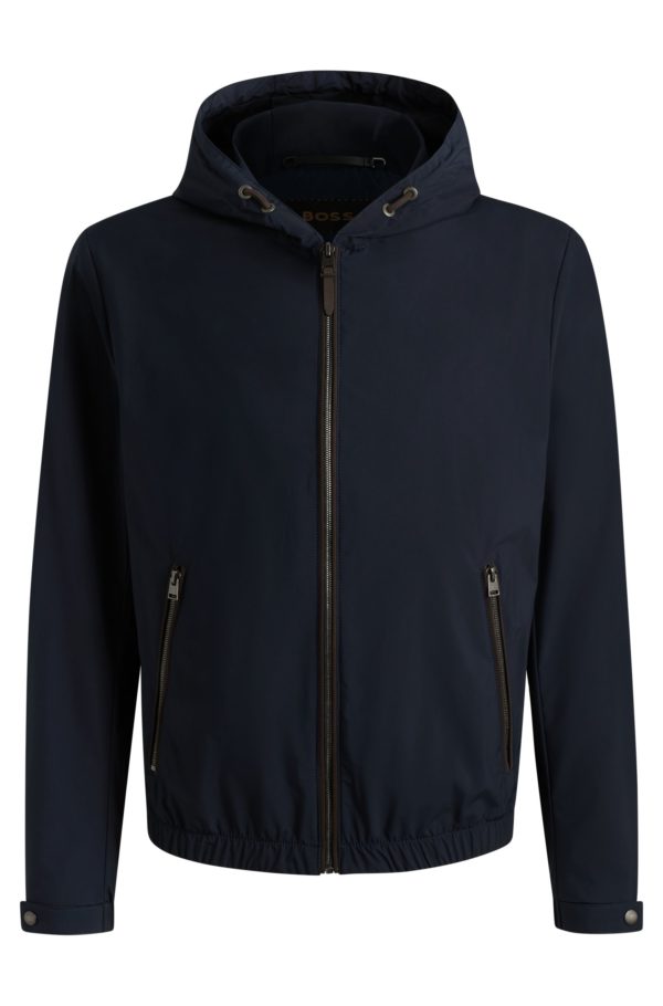 Hugo Boss Veste à capuche en matière peau de pêche