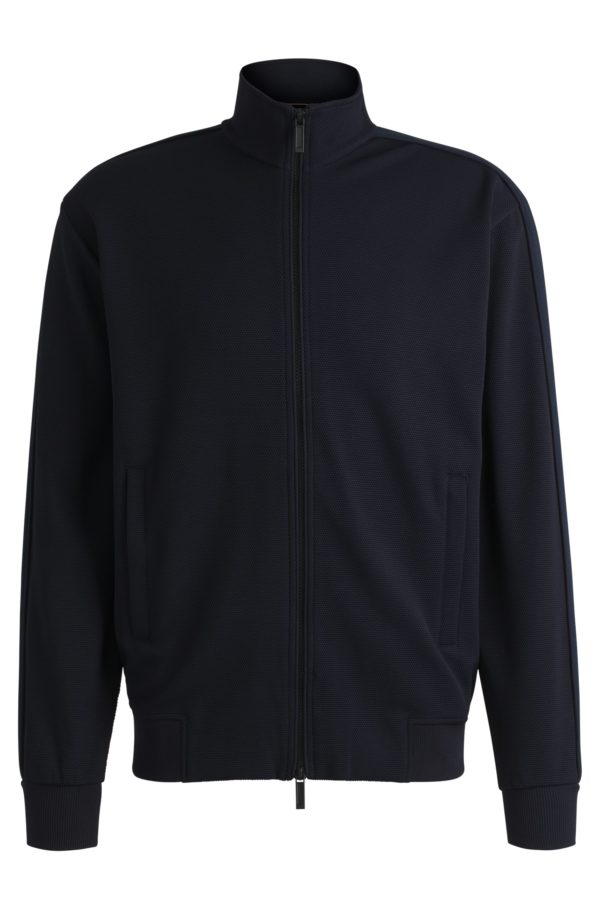 Hugo Boss Veste en jersey BOSS x ASTON MARTIN à rayures en cuir perforé