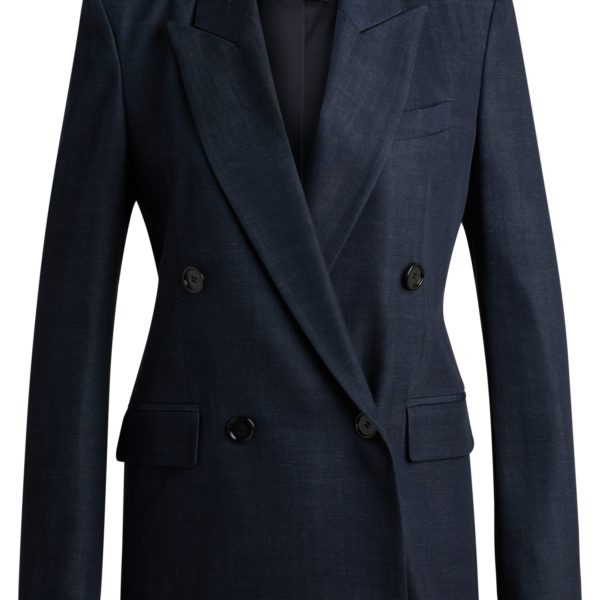 Hugo Boss Veste longue Regular en twill à effet denim