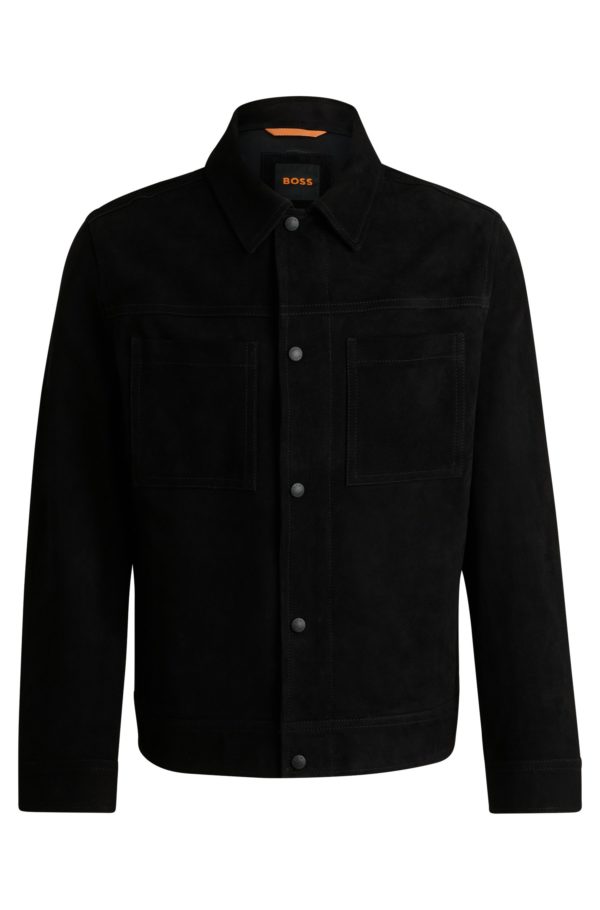 Hugo Boss Veste style camionneur en cuir suédé
