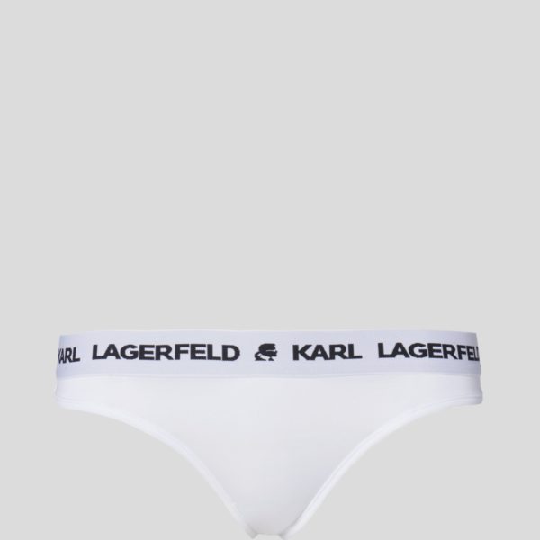 Karl Lagerfeld, Tanga Logo Karl, Femme, Blanc, Taille: XXS