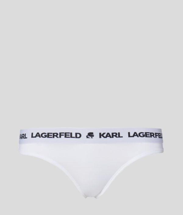 Karl Lagerfeld, Tanga Logo Karl, Femme, Blanc, Taille: XXS