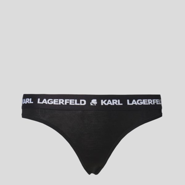 Karl Lagerfeld, Tanga Logo Karl, Femme, Noir, Taille: XXS